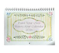 Paint Your Own Watercolor Calendar 2026 | Calendriers muraux aquarelle 2026 | Livres peinture aquarelles Calendrier mensuel familial | Coffrets peinture aquarelle amusants Agenda mural décoratif