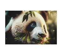 Painted Panda with Bamboo Puzzles pour Adultes Jeux Relaxants Défi Difficile Cadeaux De Noël Et d'anniversaire 75x50cm/1000pcs