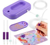 Painter pour Diamond Painting - Électrique Stylo Diamond Paint avec 3 Niveaux D'aspiration - Vide Stylo Diamond Paint, Diamond Paintt Accessoires avec Plateau de Rangement - Violet
