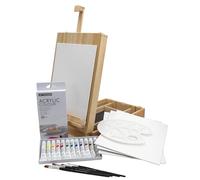 Paintersisters® TABLEAU DE TABLE XL + SET DE PEINTURE « Riva » 35 pièces avec peinture acrylique, set de pinceaux + 2 châssis, version XL pour cadres jusqu'à 70cm, mallette d'ustensiles