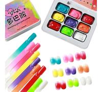 Painting Gel, 9 Color Mini nails arts bloomng Gel Set No Wipe UV Gradient