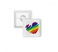 Painting Heart LGBT Rainbow PBT Keycaps pour clavier mécanique Blanc OEM sans marquage R2 multicolore