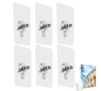 Painting Hooks Adhesive - 6X Non, Heavy Duty Frame Hanger, Punch Free Wall Mount | Picture Hanging Solution for Kitchen Home Workplace Dormitory Office Living Room Gallery Decoration