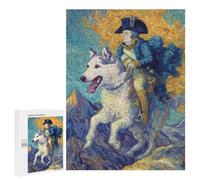 Painting Man Riding Husky -1 Puzzle 1000 Pièces Educa Jouet en Bois Cadeau Unique Décoration Intérieure Jeu Éducatif Challenge Toy Adultes Et Enfants À Partir De 14 Ans 500 PCS