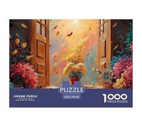 Painting of Autumn Garden 1000 Pcs Carton Premium Lot de Puzzles Sunlit Blooming Pathway Stimulant Et Éducatif Jeu Créatif Puzzles As Birthday Gifts 70x50cm/1000pcs