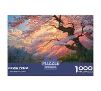 Painting of Cherry Blossoms 1000 Pcs Carton Extra-épais Coffret De Puzzles Blooming Tree Stimulant Et Éducatif Défi Unique Puzzles pour Adultes Et Enfants 38x26cm/1000pcs