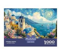 Painting of The Picturesque Island 1000 Pièces Carton Premium Coffret De Puzzles Sea View Castle Stimulant Et Éducatif Jeu Familial Puzzles As Birthday Gifts 70x50cm/1000pcs
