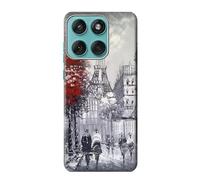Painting of Tower Paris Etui Coque Housse pour Motorola Edge 60 Fusion