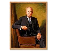 Painting Portrait Wills President Dwight Eisenhower Wall Art Print Mur Encadré Décor 30 x 41 cm