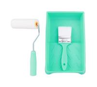 Painting Roller Kit, Paint Roller Set, 9.06x5.71x1.77 inches, Compact Short Handled with Tray, Renovation Tool for Walls Doors Decks Fences Cabinets Crafts Home Projects and Touch Ups Indoor Outdoor