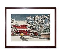 PAINTING TEMPLE KAWASE HASUI SNOW JAPAN FRAMED PRINT F12X3149