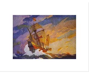 Paintings Landscape Columbus Santa Maria Ship New Framed Art Print B12X10942