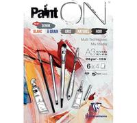Paint'ON n°6 bloc collé 24F A3 250g assorti 6x4F - Assortiment