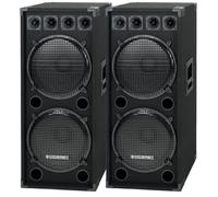 Pair D Enceintes DJ PA Disco 2x15" (38cm) Subwoofer Haut Parleur 2 Etages 3000W