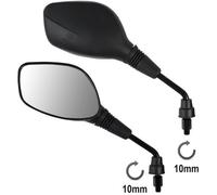 Pair Miroir Retroviseurs M10 Rearview Moto Scooter Noir Atv Quad A-Pro 10 mm