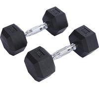 Pair Of 6kg(2 * 13 Lb) Hexagon Rubber Coated DumbbellBlack Material: Iron And RubberPerfect For Bodybuilding,Fitness,Weight Lifting And Training At Home Or Gym