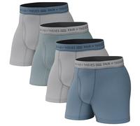 Pair of Thieves Lot de 4 et 8 boxers en coton doux pour homme - Sous-vêtements sans étiquette pour un confort et un soutien tout au long de la journée, Gris/denim, Medium