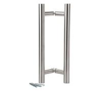 Paire bâton de maréchal inox 304 poignée tirage droit Ø32 L.400 axe 300 mm - 694