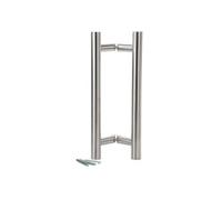 Paire bâton de maréchal inox 304 poignée tirage oblique Ø32 L.400 axe 300 mm - 189