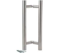 Paire bâton de maréchal inox 304 poignée tirage oblique Ø32 L.600 axe 400 mm - 188