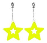 paire boucles oreille étoiles fluo jaune - boland 64428 Jaune G