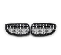 Paire Calandres Capot Avant En ABS Noir Chromé Brillant Pour Série 3 Pour E92 Pour E93 Coupé 2006-2009 Avant Grille Phares Antibrouillard(Black sliver)