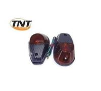 Paire clignotant carénage carbone cabochon fumé pour moto scooter quad