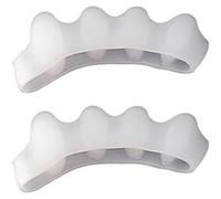 Paire d’écarteurs d’orteils pour zones qui se chevauchent, séparateurs en silicone souple, positionnement quotidien du pied, limite les frottements, blanc