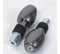 Paire D Embout De Guidon Lsl Type Obus Coloris Titane Diamétre 18mm Neuf