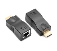 Paire d'adaptateurs compatibles HDTV vers RJ45 - Prend en charge 1080p - Étend la vidéo jusqu'à 30 mètres avec câble Cat5e/6 largement utilisé