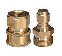 Paire d'adaptateurs de connexion rapide en laiton M22 femelle et M22 mâle, connexion rapide en laiton, simple à utiliser pour la plomberie domestique, connecteur d'eau extérieur