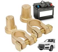 Paire d'adaptateurs de poteau en laiton - 5,6 x 2,15 x 1,85 cm - Connecteurs de bornes M8 | Connecteurs de bornes rondes à dégagement rapide et faciles à installer