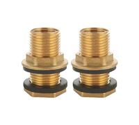 Paire d'adaptateurs en laiton robuste G3/8 à G1/2" filetés avec joint pour réservoirs et systèmes de plomberie Kit de montage de cloison en laiton