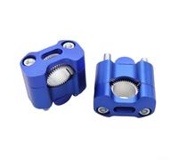 Paire d'adaptateurs pour guidon de moto tout-terrain (bleu) | En alliage d'aluminium forgé, construction légère et solide, finition texturée lisse, résistante, montage