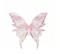 Paire d'ailes de fée pour Adulte, Ailes de Papillon Rose à Reflets irisés avec veines en Maille, Accessoire léger pour Costume d'halloween, Cosplay d'elfe, fêtes de Saison et animations