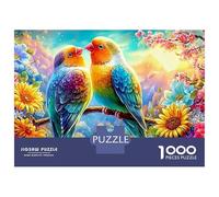 Paire d'amour d'arc-en-Ciel Lovebirds Puzzle De 1000 Pièces Perroquet coloré Défiant Et De Jeu d'esprit pour Toutes Les Âges 38x26cm/1000pcs