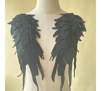 Paire d'appliques en dentelle guipure à coudre sur l'encolure d'ailes d'ange en dentelle pour robe, loisirs créatifs et objets