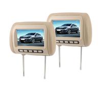 Paire d'appui-tête - Universel - 7 pouces HD - Émetteur infrarouge - Télécommande sans fil - Marron