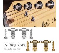 Paire d'arbres de cordes de rechange pour guitare électrique avec rouleau pour Telecaster, conçus pour maintenir les cordes en toute sécurité et augmenter la durée d'accordage (chromé)
