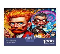 Paire d'artistes, pinceaux, palette 1000 Pièces Puzzle Classique Parodie artistique fantaisiste Pack Puzzle Carton Extra-épais - Anti-stress Voyage, Noël Cadeau 12+, Pour Adultes Et Enfants 70x50cm/pc