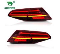 Paire d'assemblage de feu arrière de voiture, pour Volkswagen VW Golf 7 mk7 Golf 7.5 mk7.5 2013 2014 - 2020, frein LED, scintillement d'eau qui coule Red Clear 2PCs