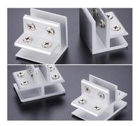 Paire de 2 pinces à verre pour mains courantes, en alliage d'aluminium, vis réglables pour verre de 8 à 10 mm, adaptées pour cuisine, salle de bain, vitrine et aquarium (coin bidirectionnel)
