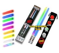 Paire de baguettes de sabre laser lumineuses à LED Star Wars réutilisables avec poignée amovible Passe au lave-vaisselle 8 modes de couleur