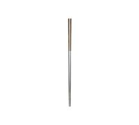 Paire de baguettes simples et exquises en acier inoxydable 304 antidérapantes et brûlantes de couleur unie - 45 cm