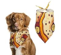 Paire de bandanas triangulaires en forme de donuts pour chien - Lavable - En polyester - Pour chiens et chats de taille moyenne et grande