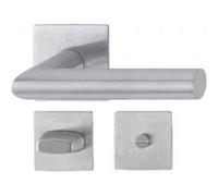 Paire de béquille sur rosace plate autocollante carrée Condamnation 7mm/35-45mm Amsterdam Inox F9 - HOPPE - 3807871 ROZ G