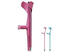 Paire de Béquilles Pliables pour Avant-Bras (Rose/Bleu), Béquilles à Hauteur Réglable (93-115 cm), Béquilles Légères en Aluminium, Taille Adaptée : 4'7" - 6' (Color : Pink, Size : Single)