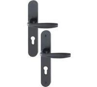 Paire de béquilles sur grande plaque New York HOPPE 1810/300M Noir mat - Bec de cane condamnation - 11804087 Noir G