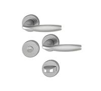 Poignées sur rosaces condamnation - alu aspect inox - New York HOPPE