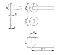 Poignée de porte double sur rosaces rondes Stockholm finition argent - clé I
